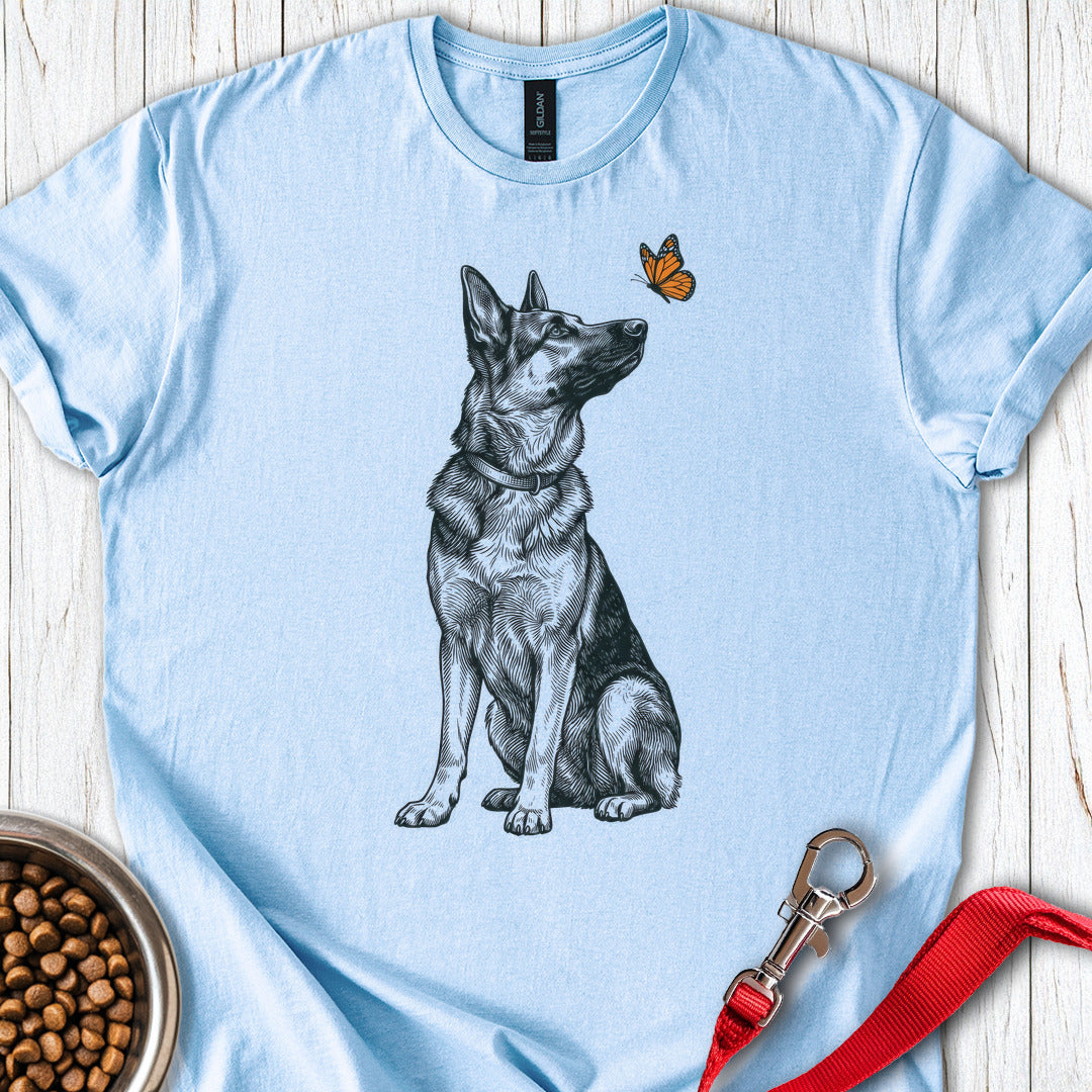 German Shepherd Butterfly Light Blue