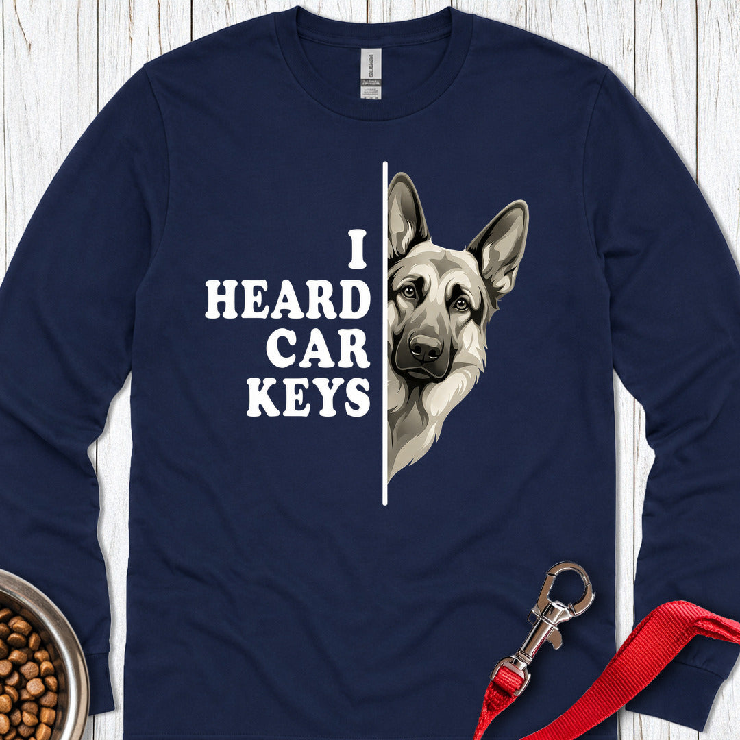 German Shepherd Car Keys Long Sleeve β Navy