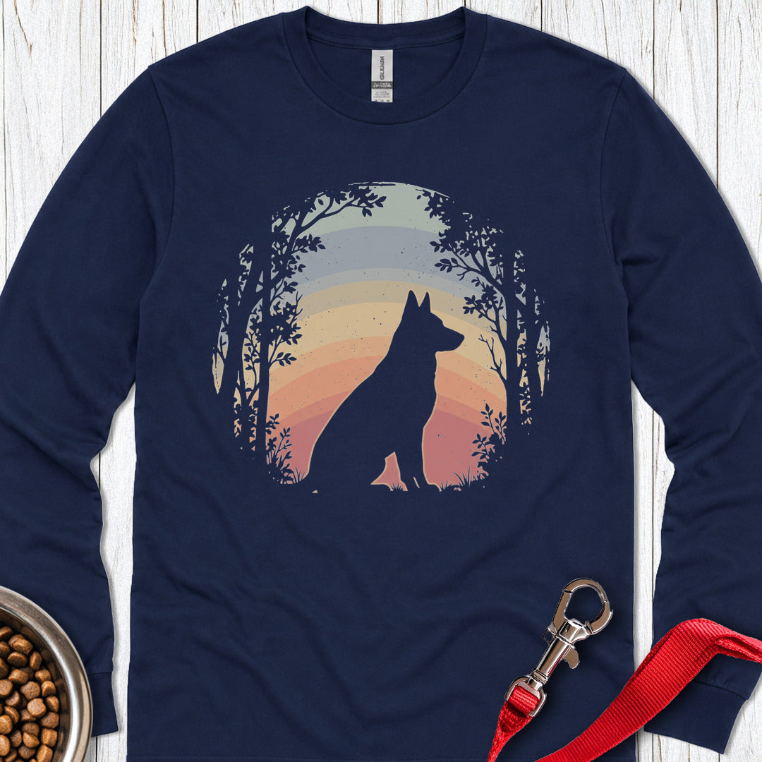 German Shepherd Nature Long Sleeve — Navy