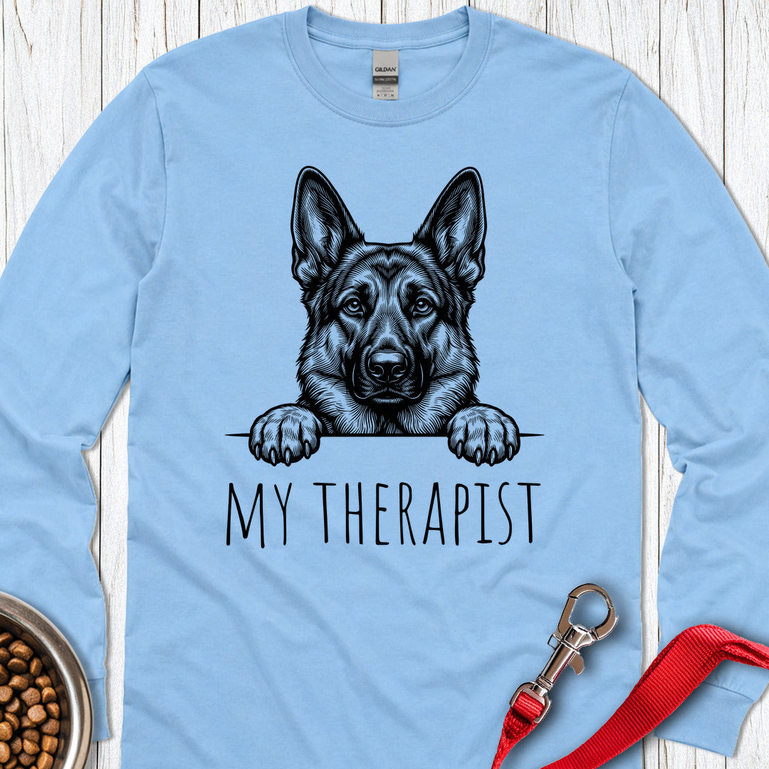 German Shepherd Theraphist Long Sleeve — Carolina Blue