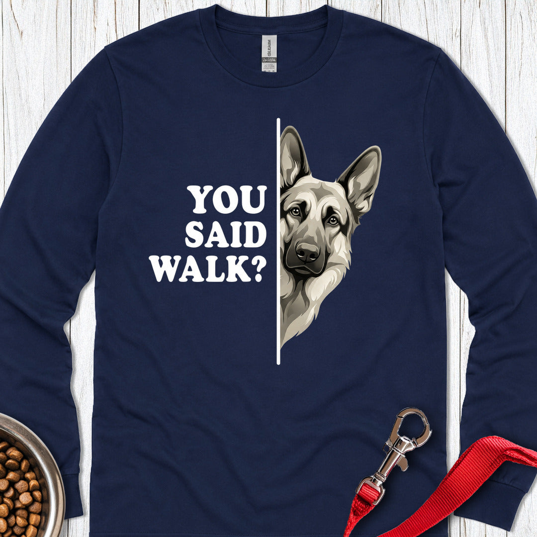 German Shepherd Walk Long Sleeve β Navy