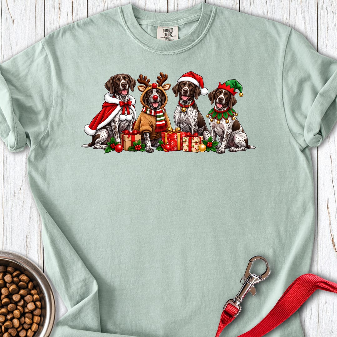German Shorthaired Pointer Christmas Group Premium Tee — Bay