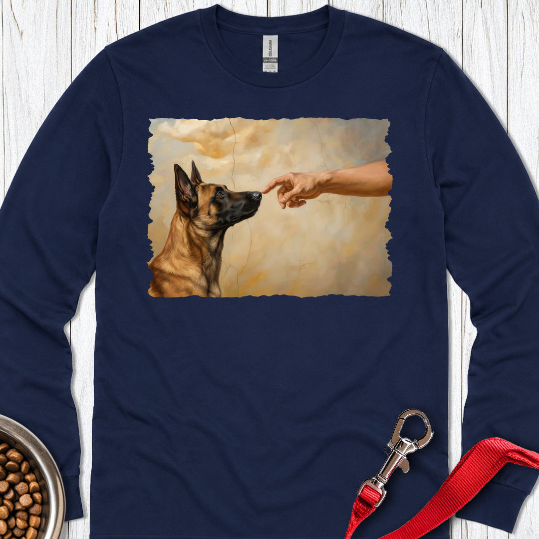God Creates Belgian Malinois Long Sleeve — Navy