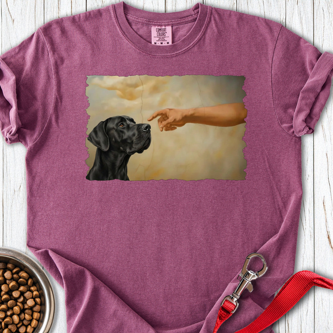God Creates Black Great Dane Premium Tee — Berry