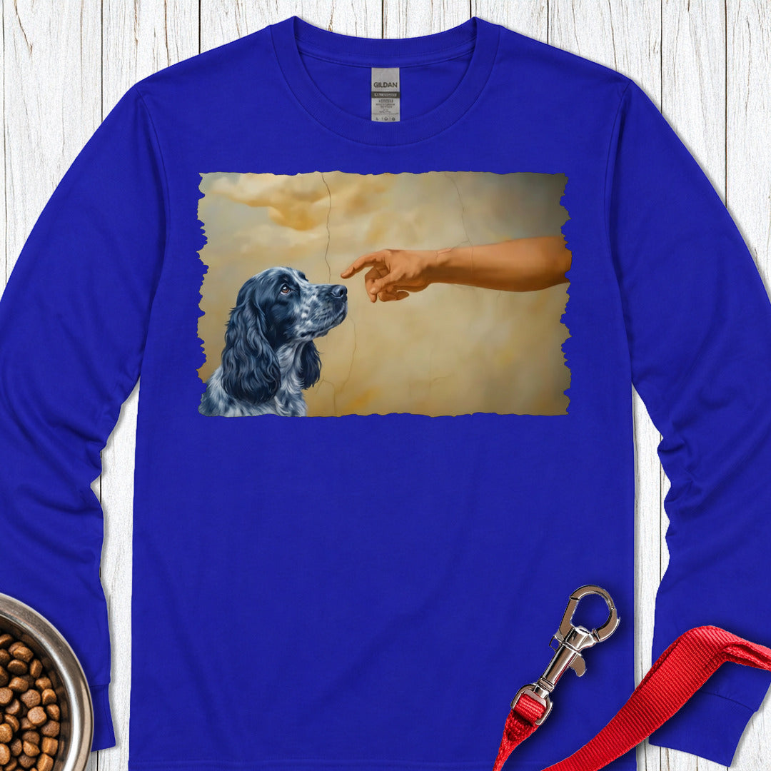 God Creates Blue Roan Cocker Spaniel Long Sleeve — Royal