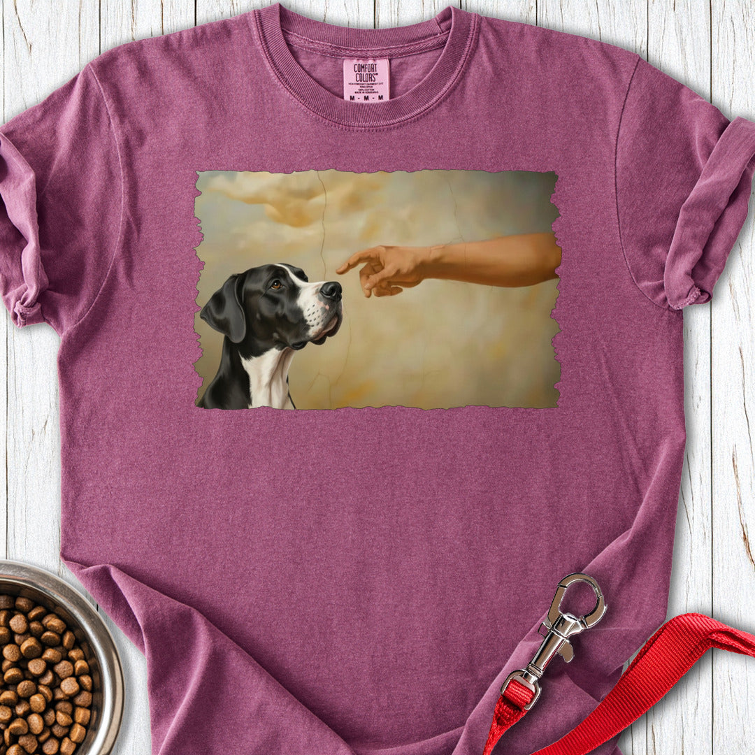God Creates Mantle Great Dane Premium Tee — Berry
