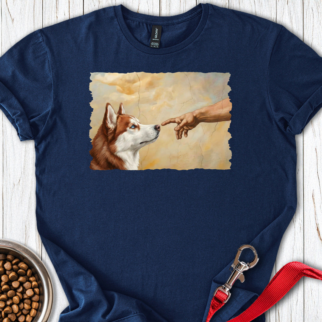 God Creates Red and White Husky Navy
