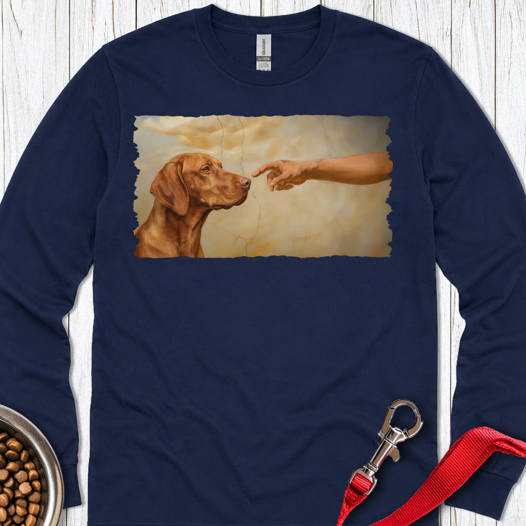 God Creates Vizsla Long Sleeve β Navy