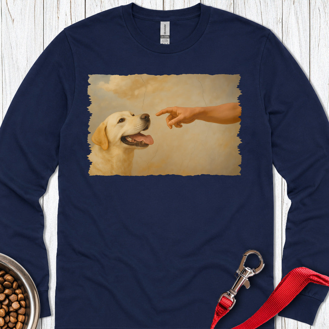 Gods Creates Yellow Labrador Long Sleeve β Navy