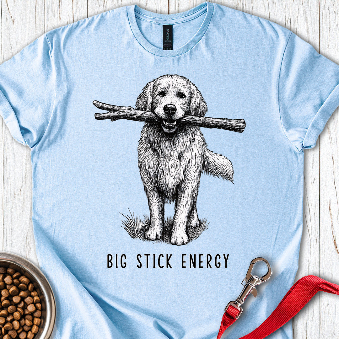 Golden Retriever Big Stick Energy Light Blue