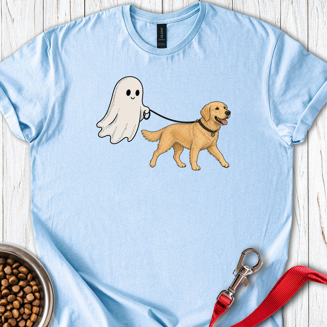 Golden Retriever Ghost Halloween Light Blue