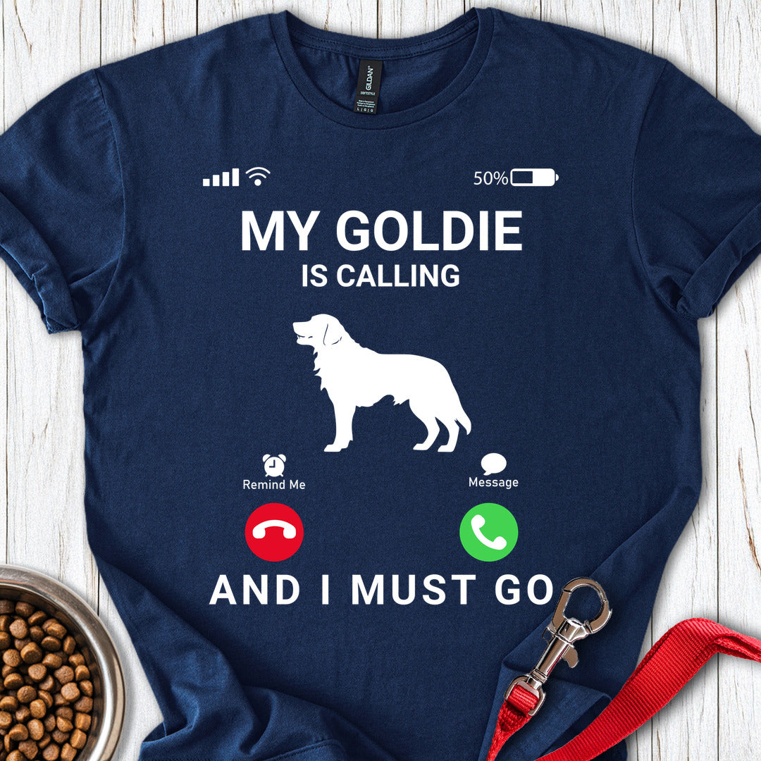 Golden Retriever is Calling Navy