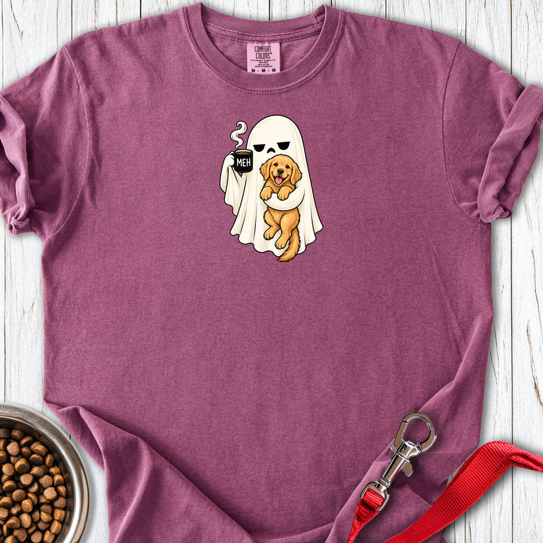 Golden Retriever Meh Ghost Premium Tee — Berry