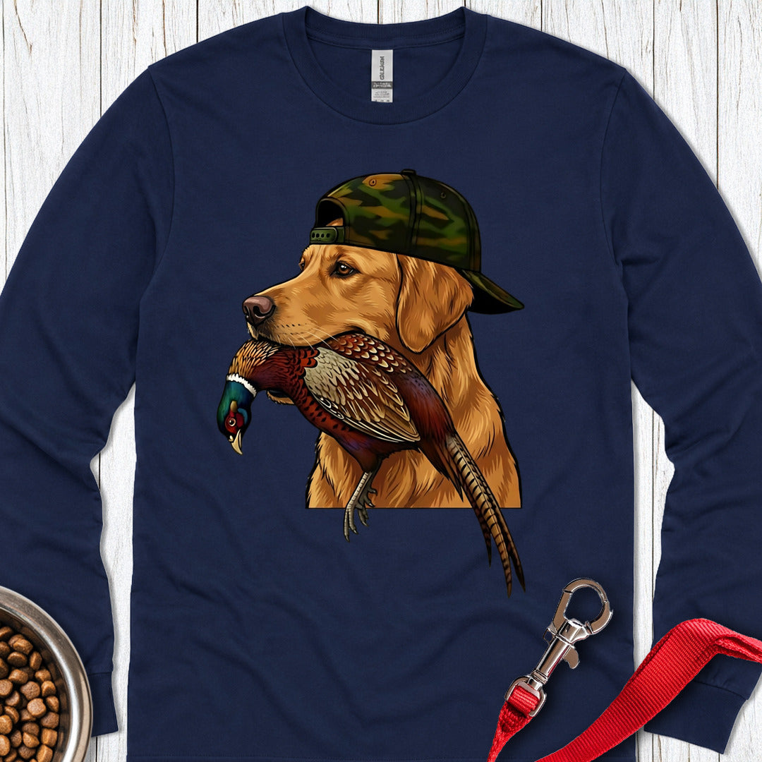 Golden Retriever Pheasant Hunter Long Sleeve β Navy