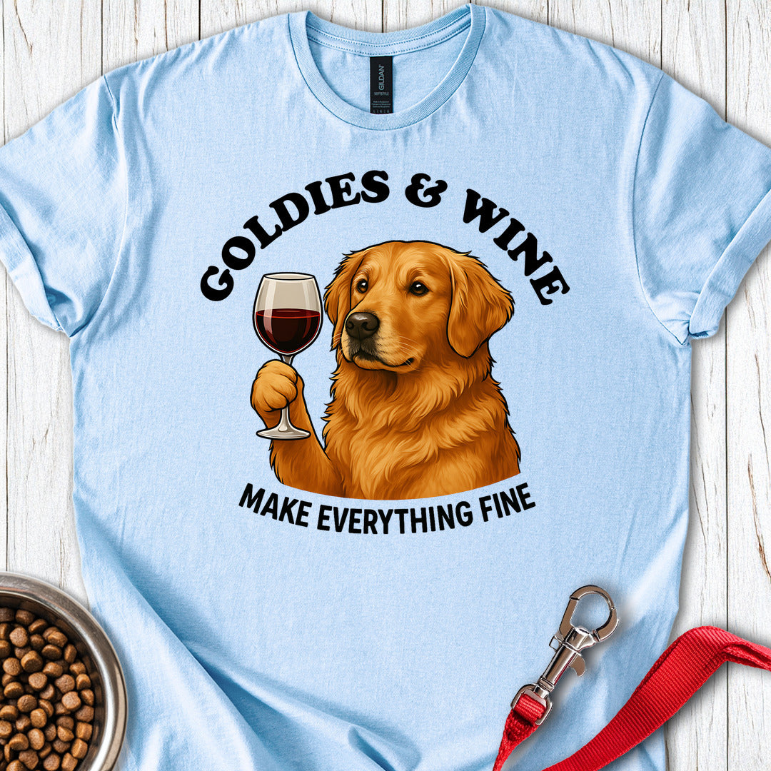 Golden Retriever & Wine Light Blue