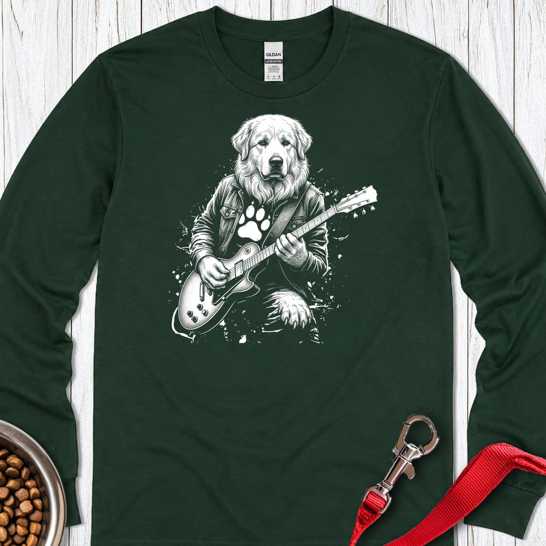 Great Pyrenees Guitar Long Sleeve — Forest Green