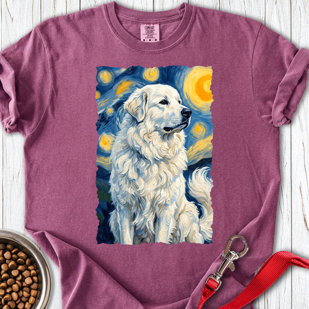 Great Pyrenees Van Gogh Premium Tee Berry