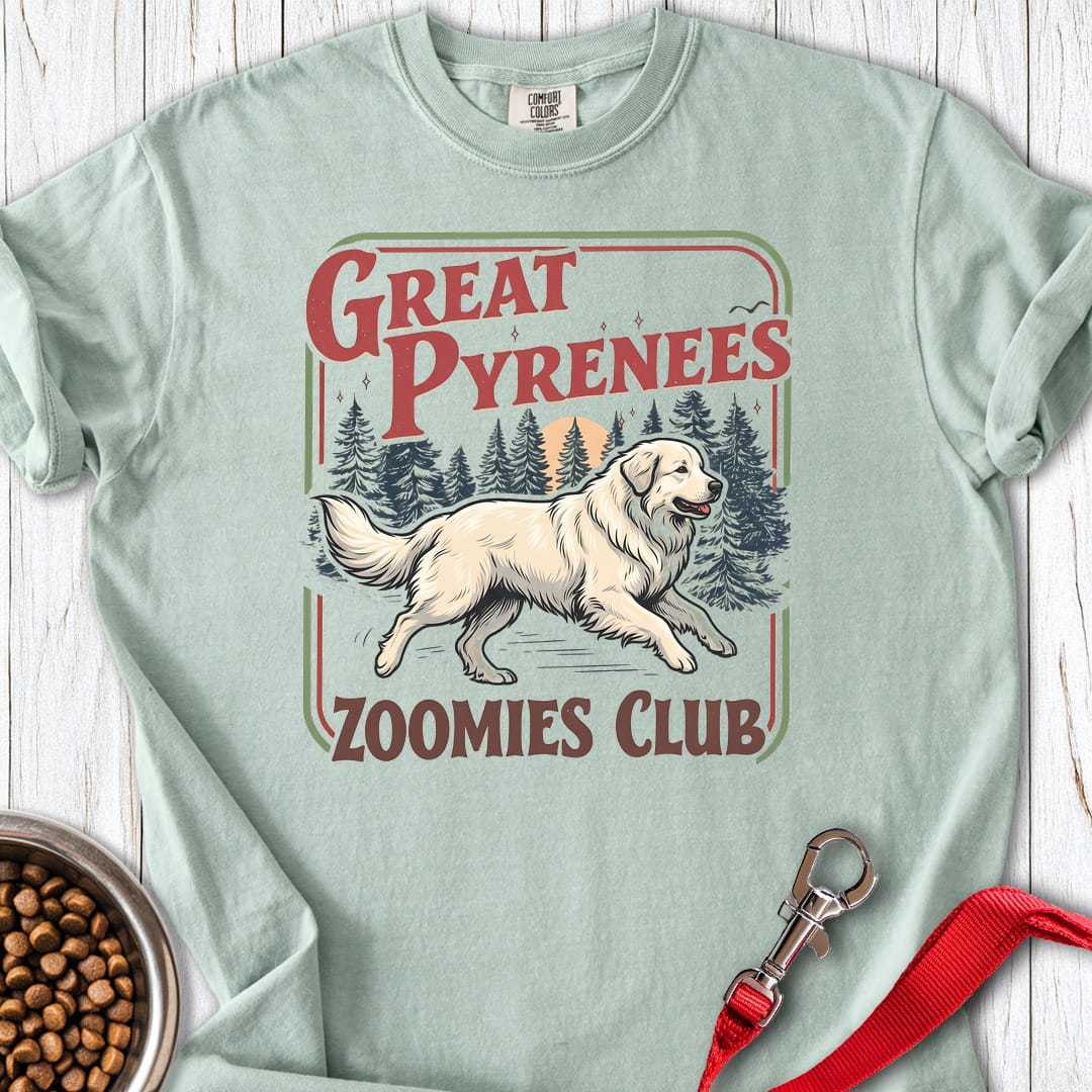 Great Pyrenees Zoomies Club Premium Tee Bay