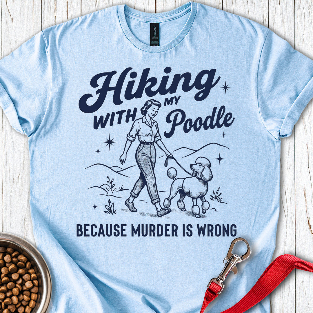 Hiking With My Poodle Light Blue
