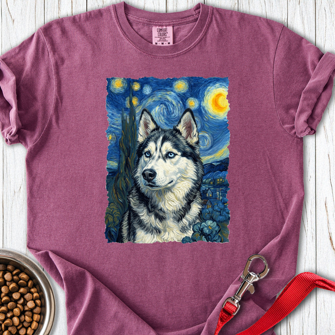 Husky Portrait Van Gogh Premium Tee Berry