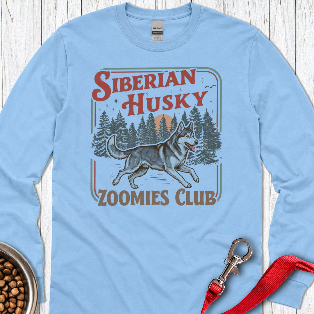 Husky Zoomies Club Long Sleeve — Carolina Blue