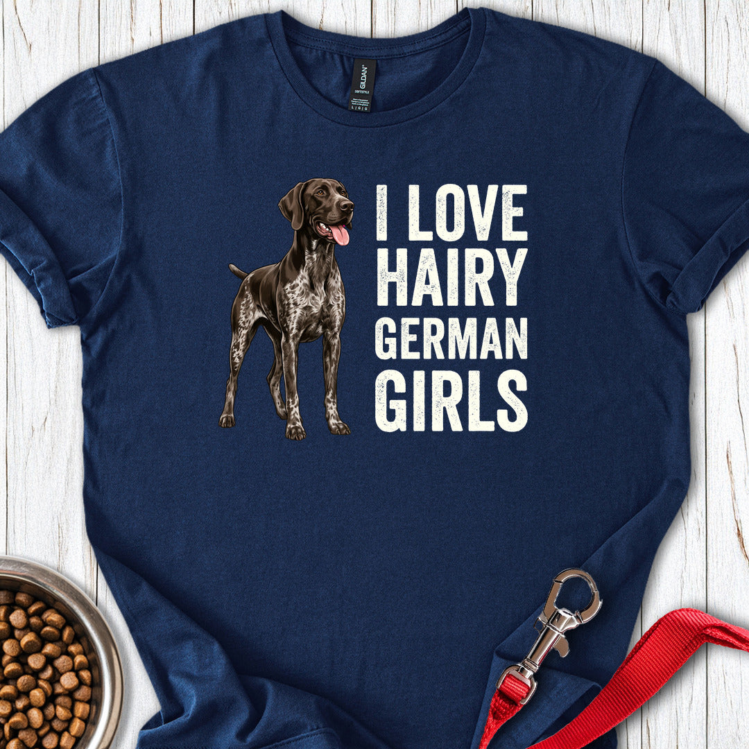 I Love Hairy German Girls Shorthaired Pointer Navy
