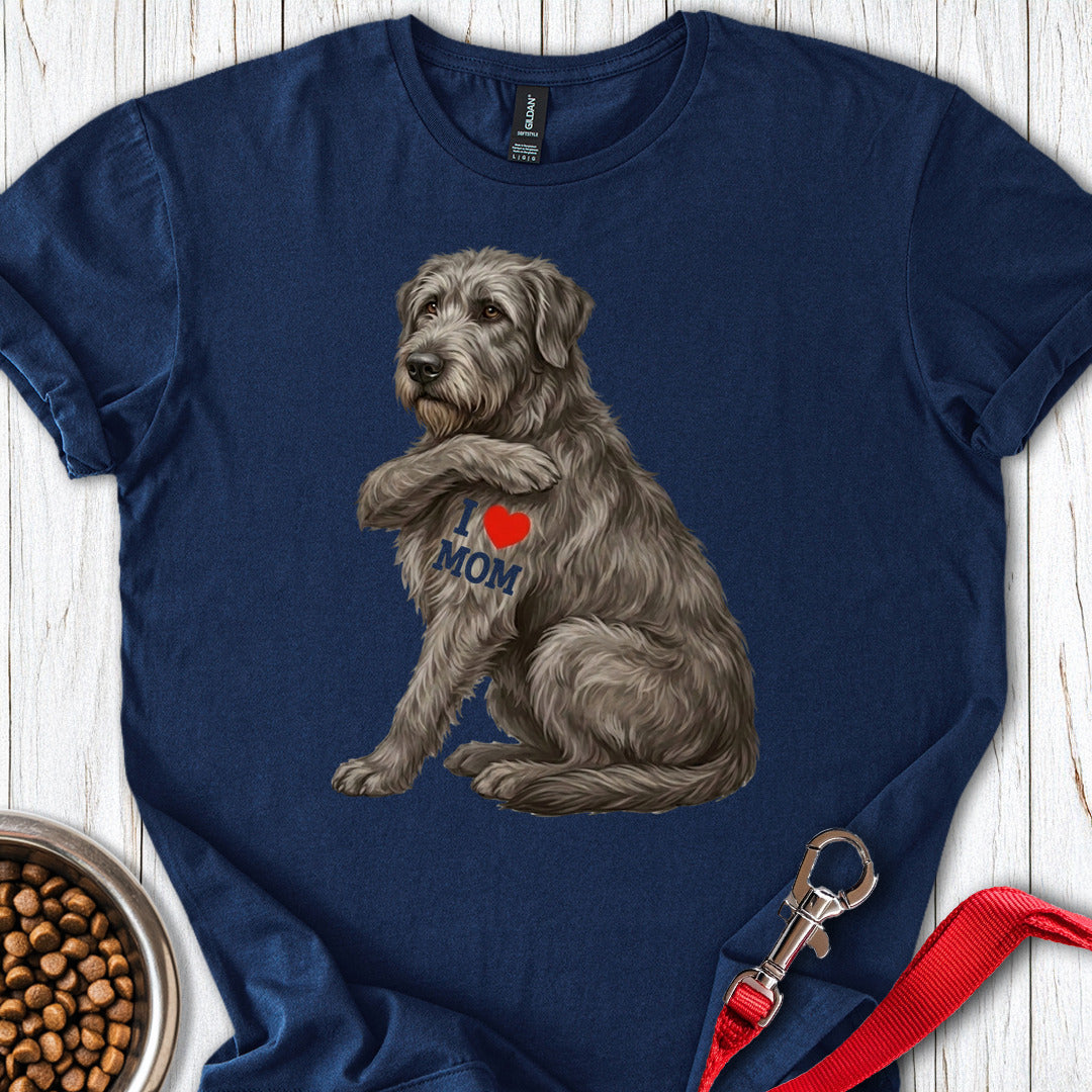 I Love Mom Irish Wolfhound Navy