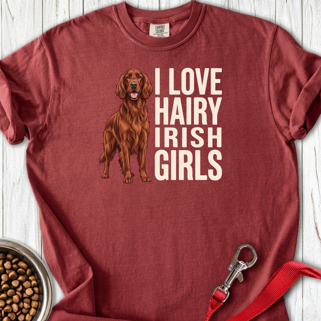 Irish Setter Hairy Girls Premium Tee — Brick