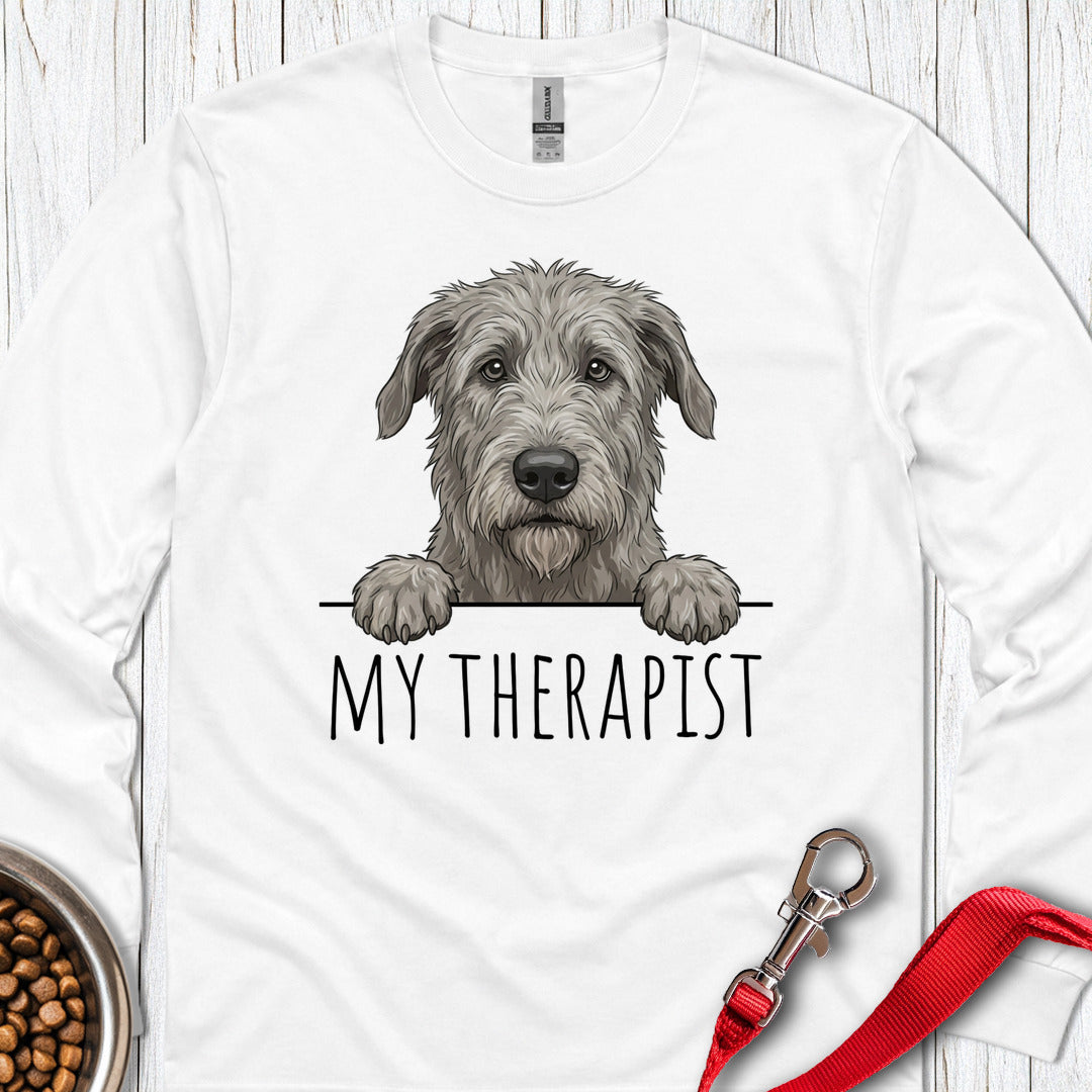Irish Wolfhound Therapist Long Sleeve — White