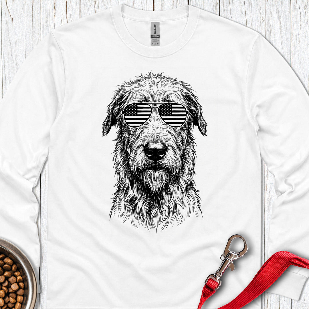 Irish Wolfhound USA Long Sleeve — White