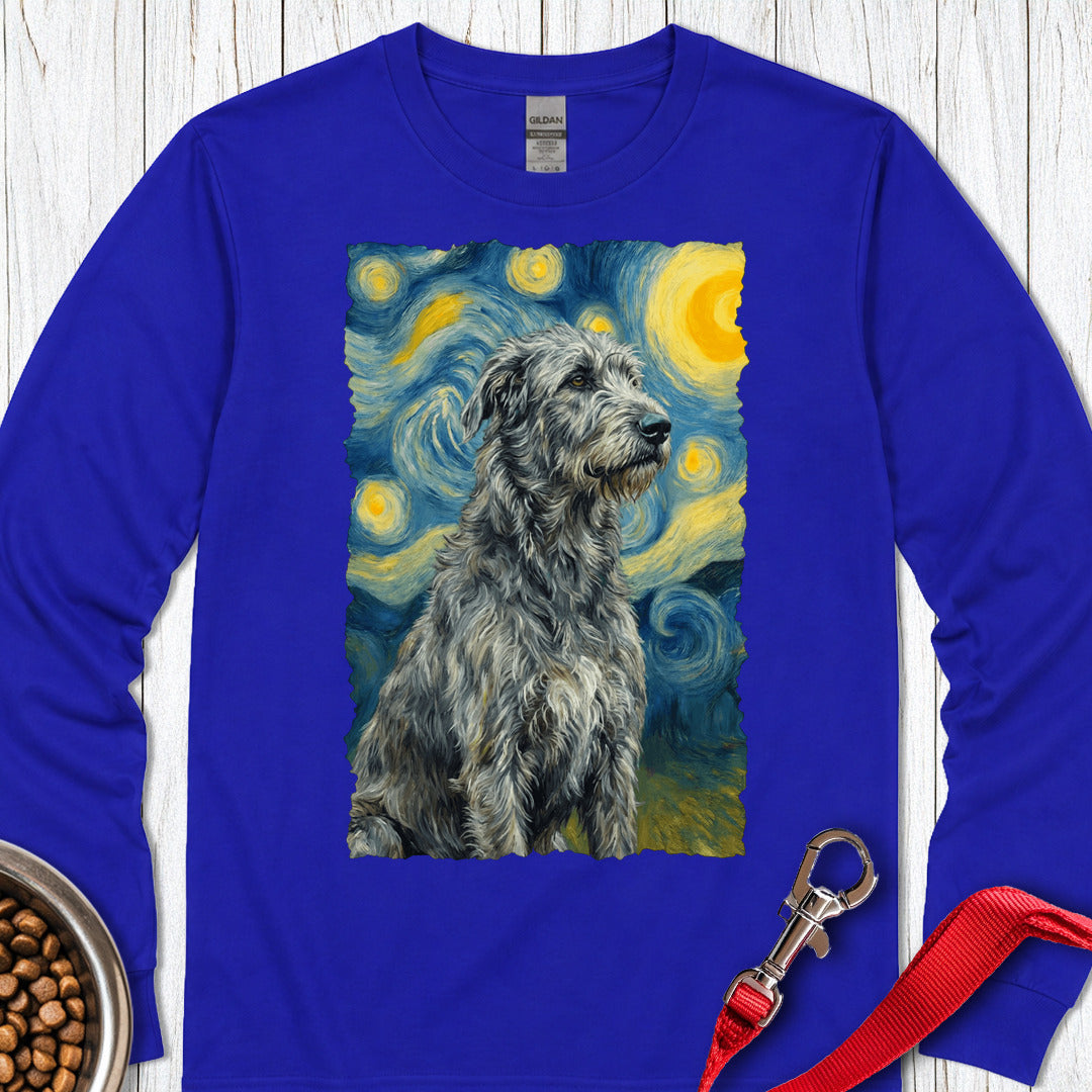 Irish Wolfhound Van Gogh Long Sleeve — Royal