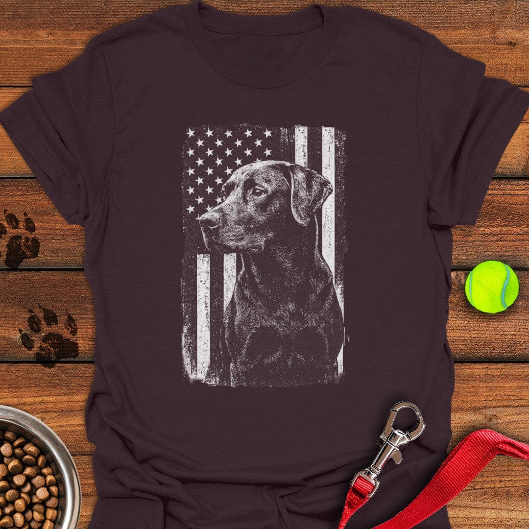 Labrador USA Flag T-Shirt Dark Chocolate
