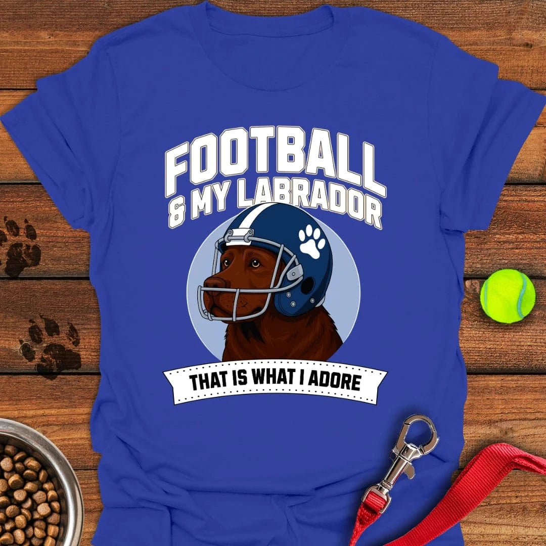 Football Chocolate Labrador T-Shirt Royal