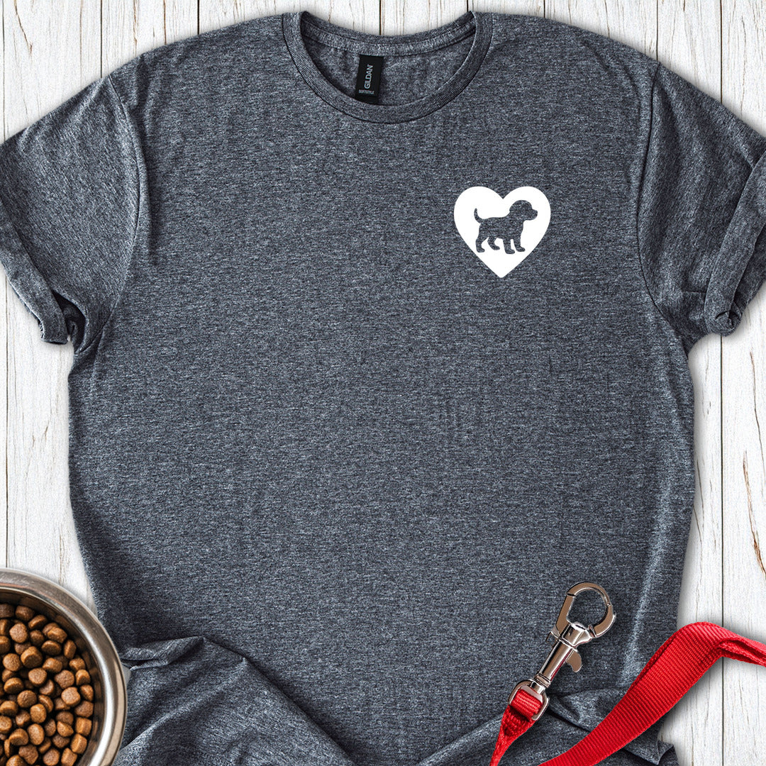 Labrador Puppy Heart Dark Heather
