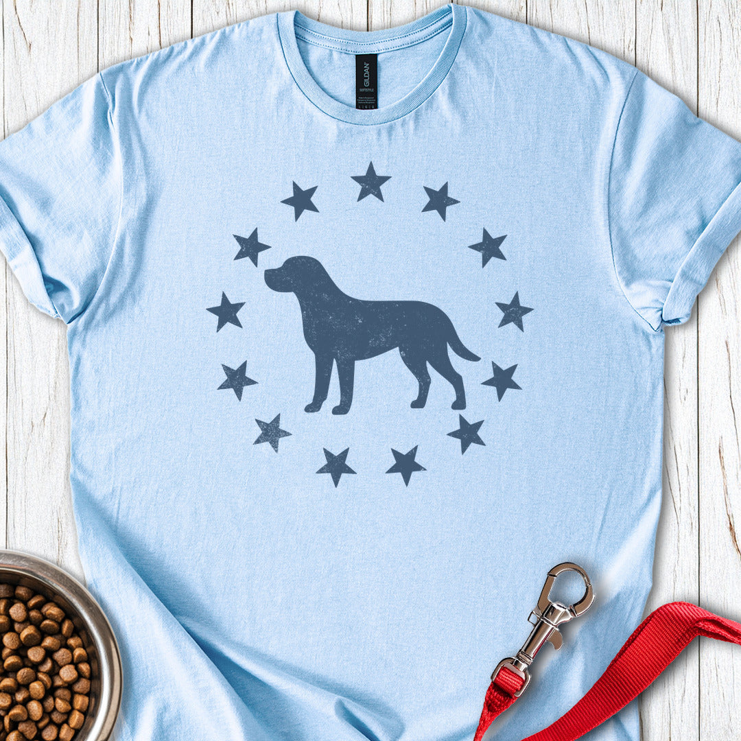Labrador & Stars Light Blue