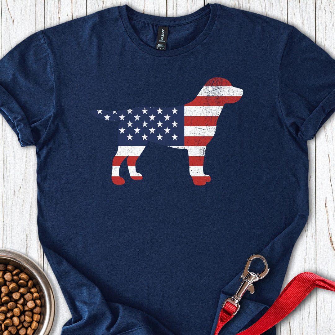 Labrador USA Flag Silhouette Navy