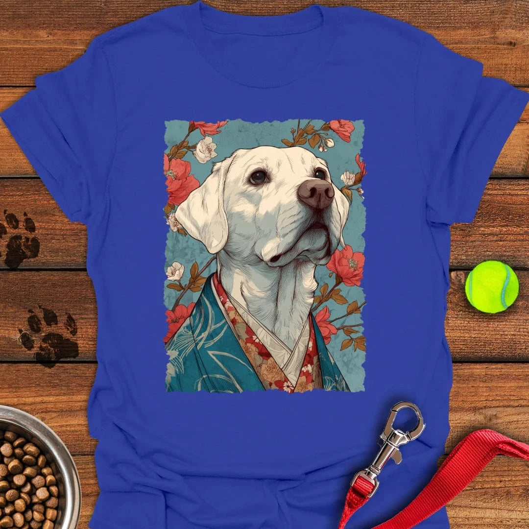 White Labrador Japanese Art T-Shirt Royal