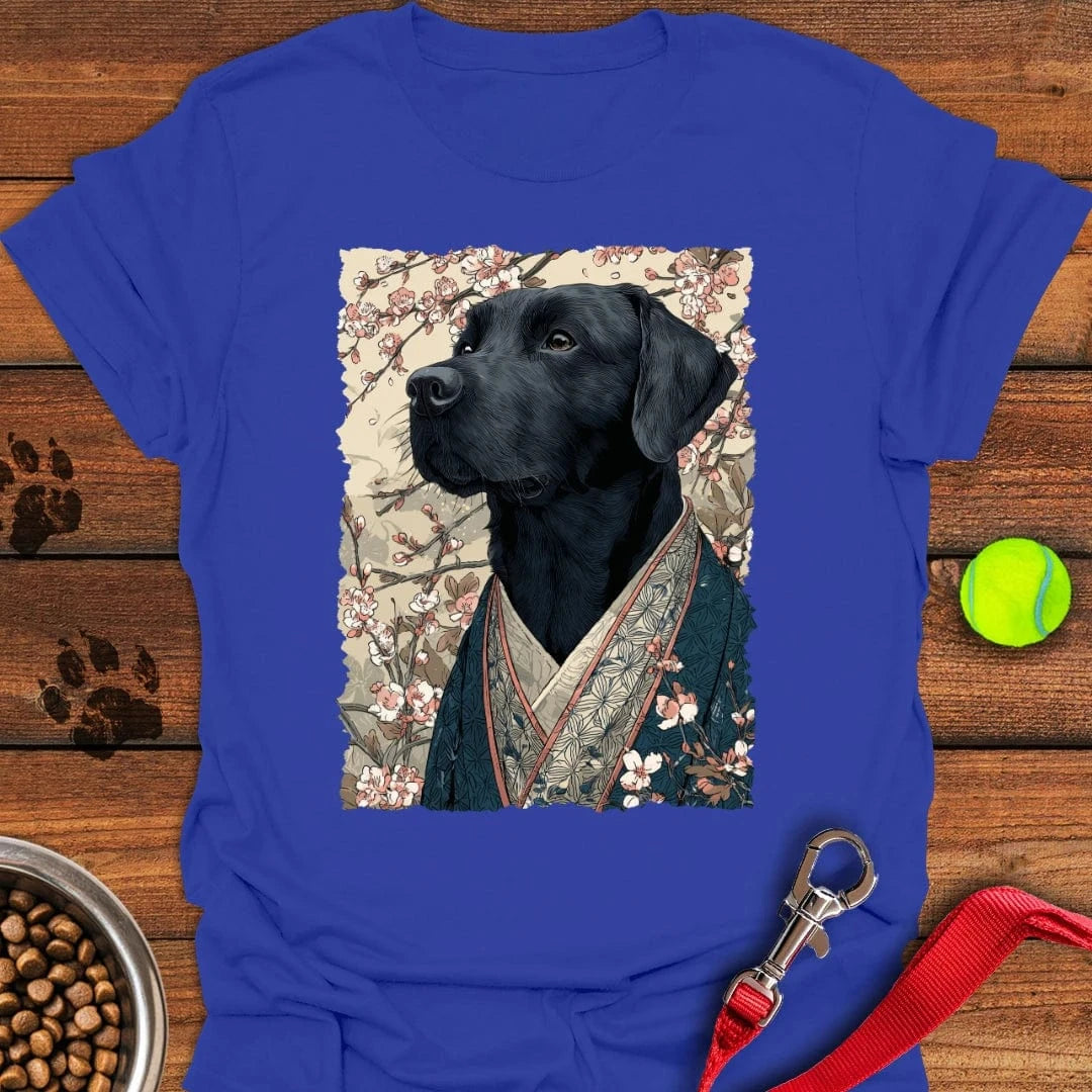 Black Labrador Japanese Art T-Shirt Royal
