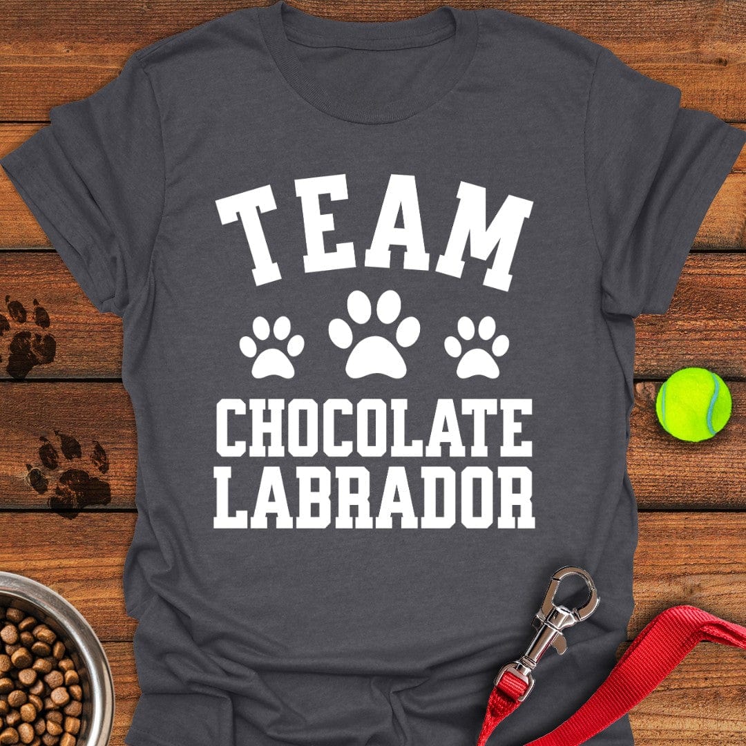 Team Chocolate Labrador T-Shirt Dark Heather