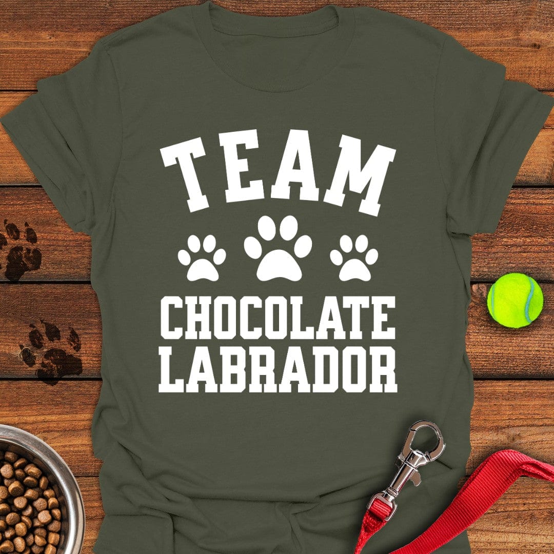 Team Chocolate Labrador T-Shirt Military Green