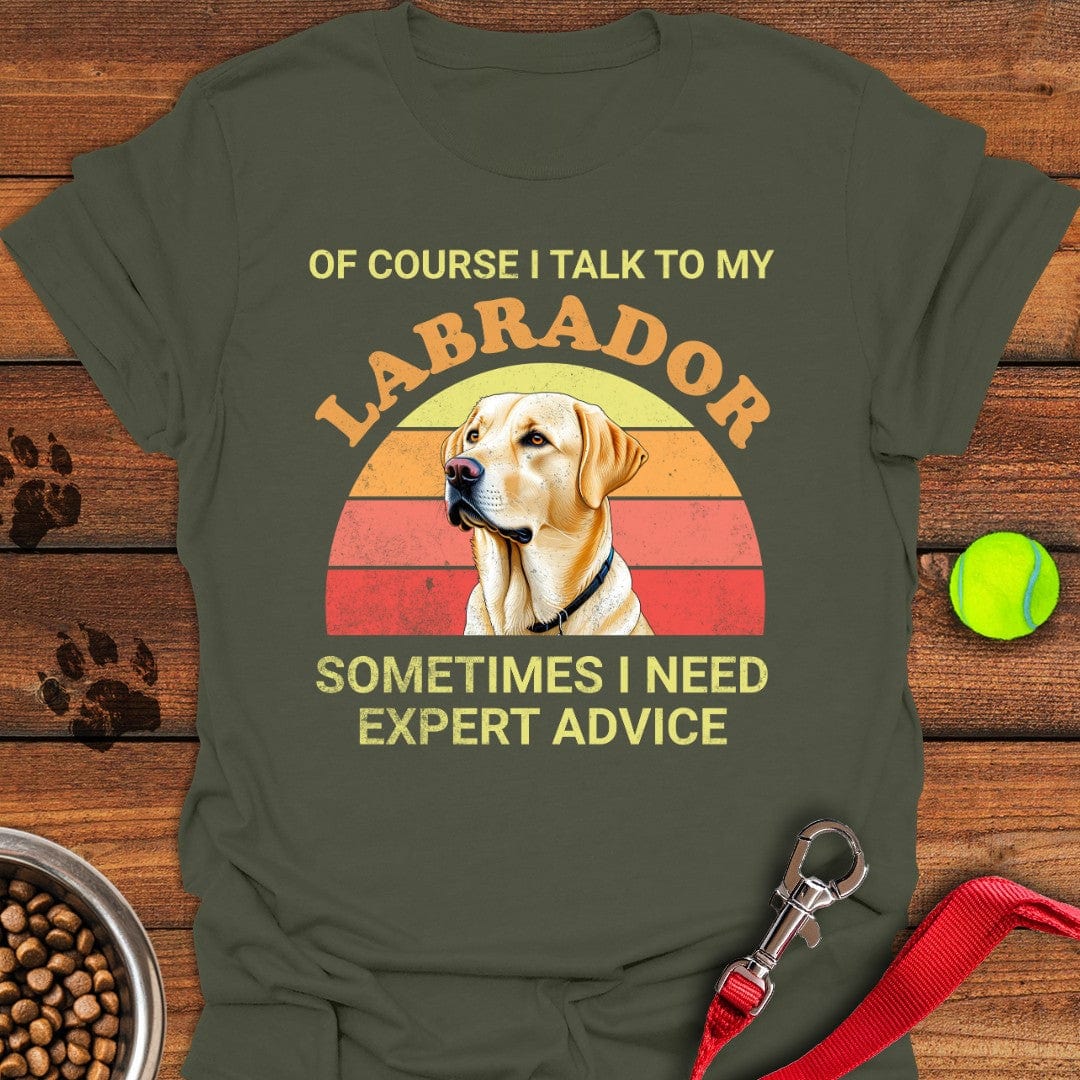 I Talk To My Labrador T-Shirt Military Green