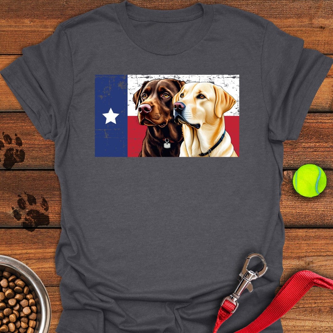 Yellow & Chocolate Lab Texas Flag Dark Heather