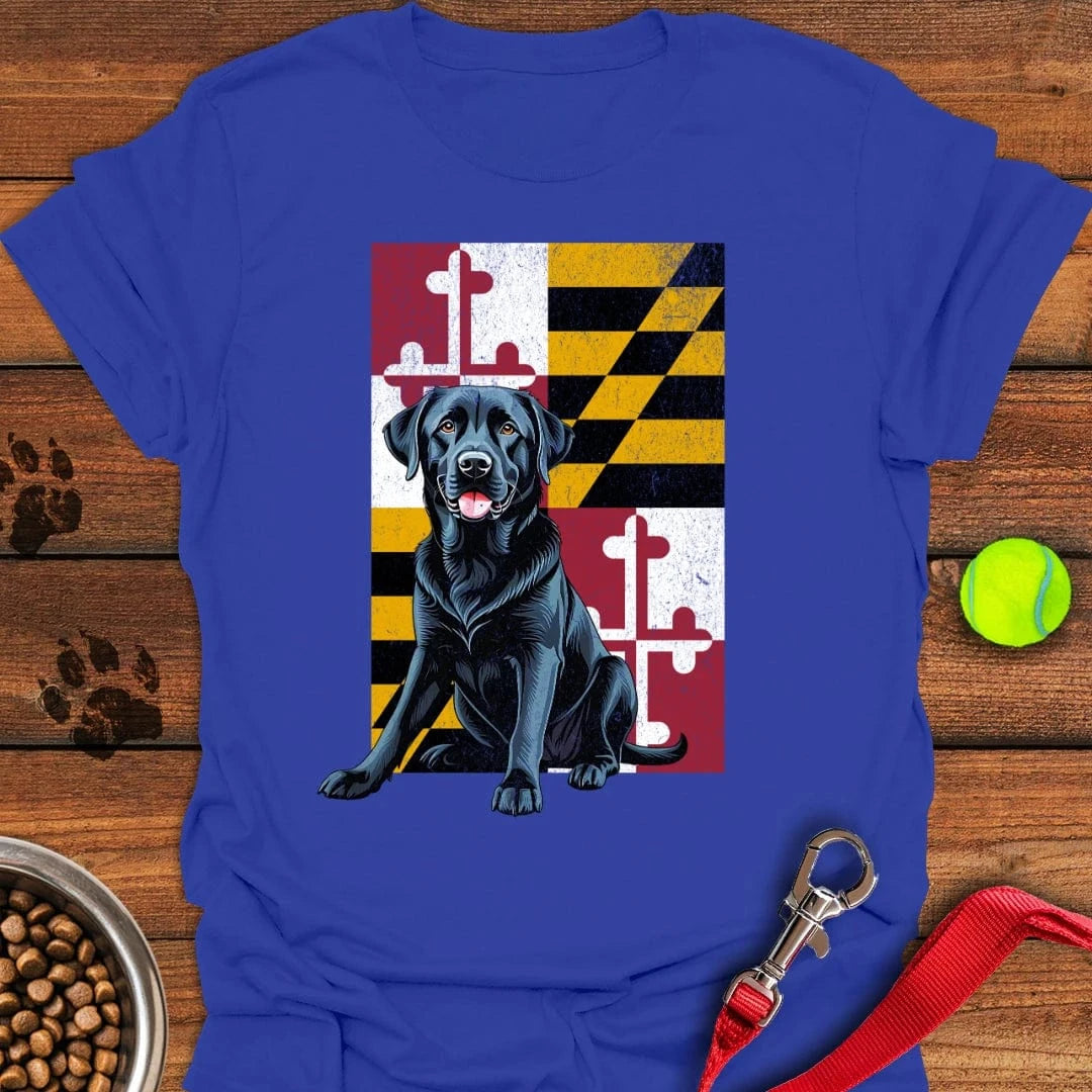 Black Labrador Maryland Flag T-Shirt Royal