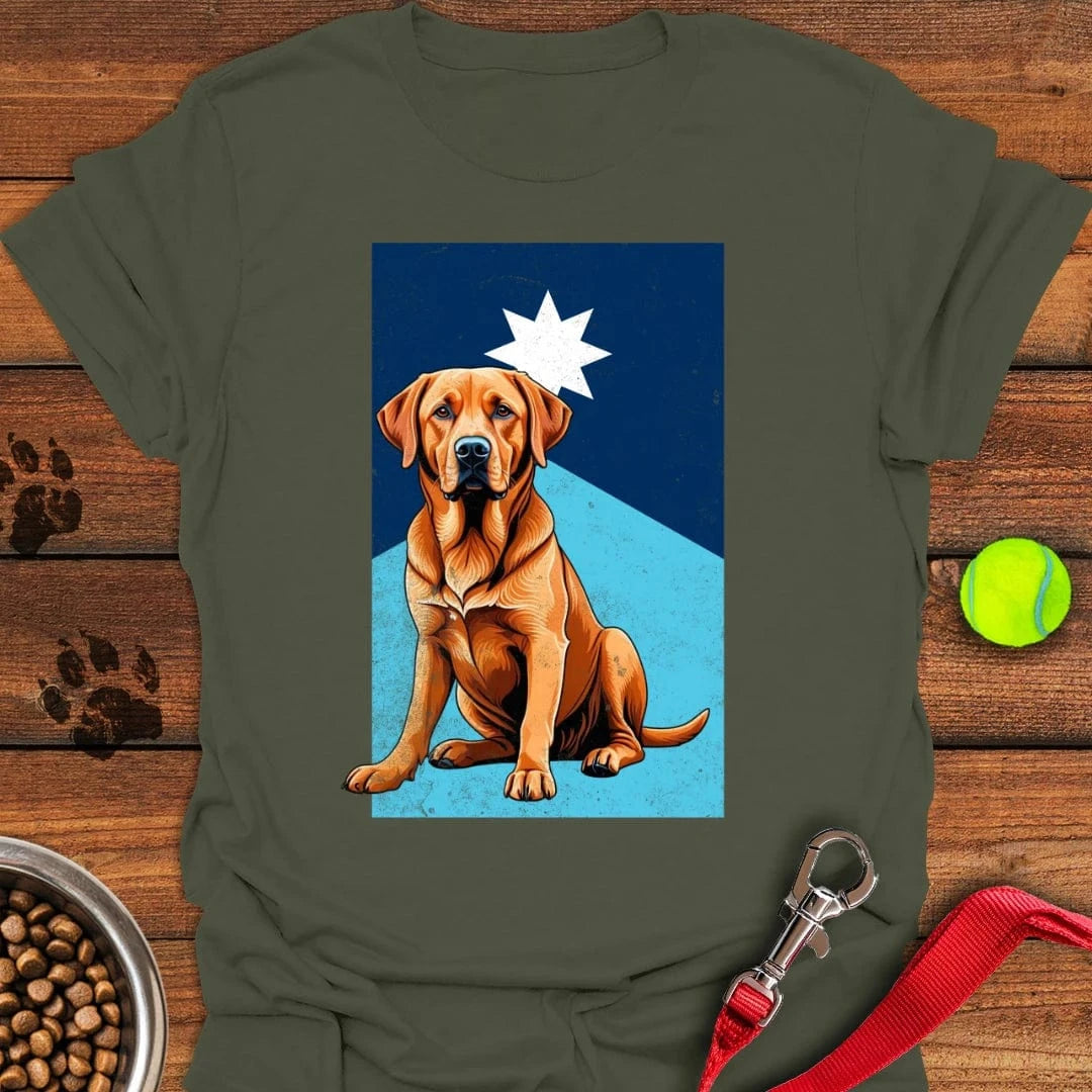 Minnesota Fox Red Labrador Flag T-Shirt Military Green
