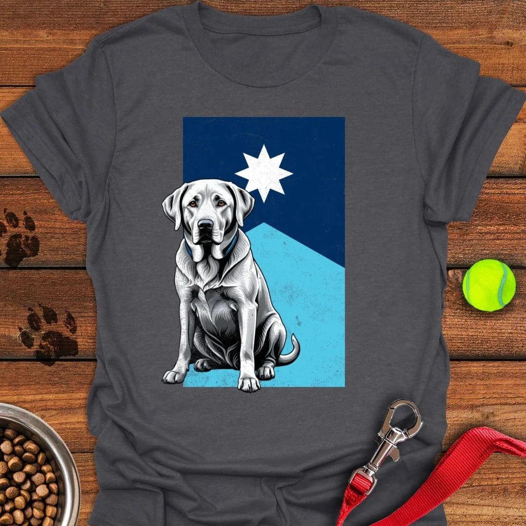 Silver Labrador Minnesota Flag T-Shirt Dark Heather