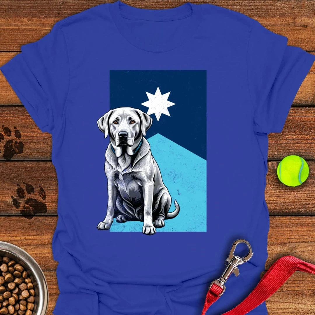 Silver Labrador Minnesota Flag T-Shirt Royal