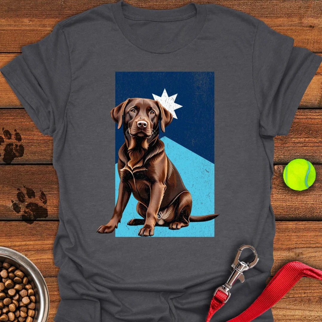 Chocolate Labrador Alabama Flag T-Shirt Dark Heather