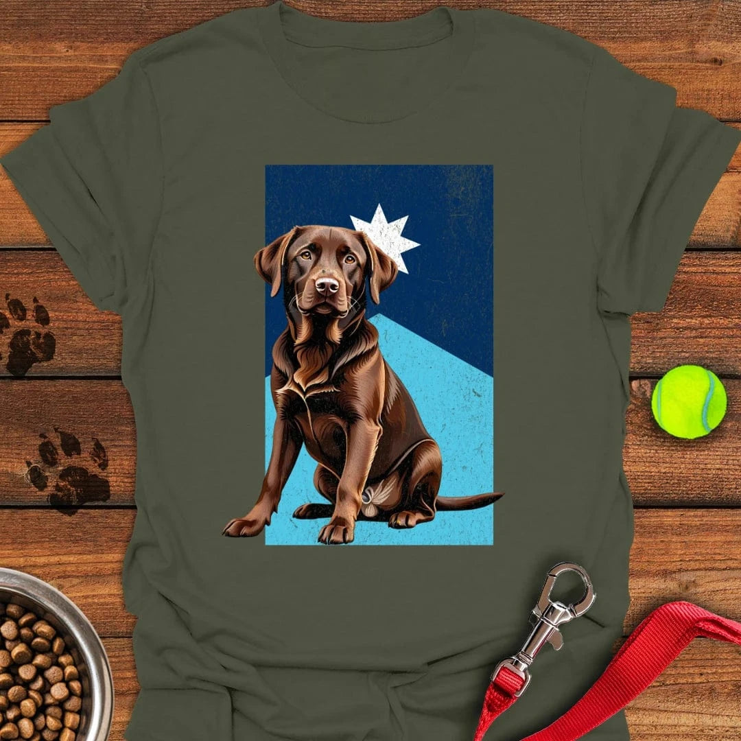 Chocolate Labrador Alabama Flag T-Shirt Military Green