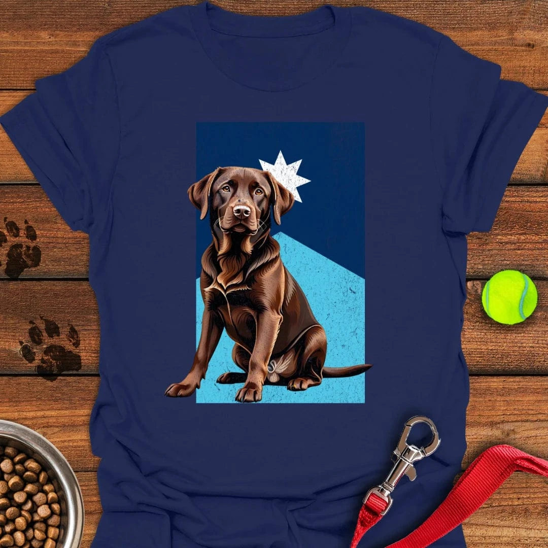 Chocolate Labrador Alabama Flag T-Shirt Navy