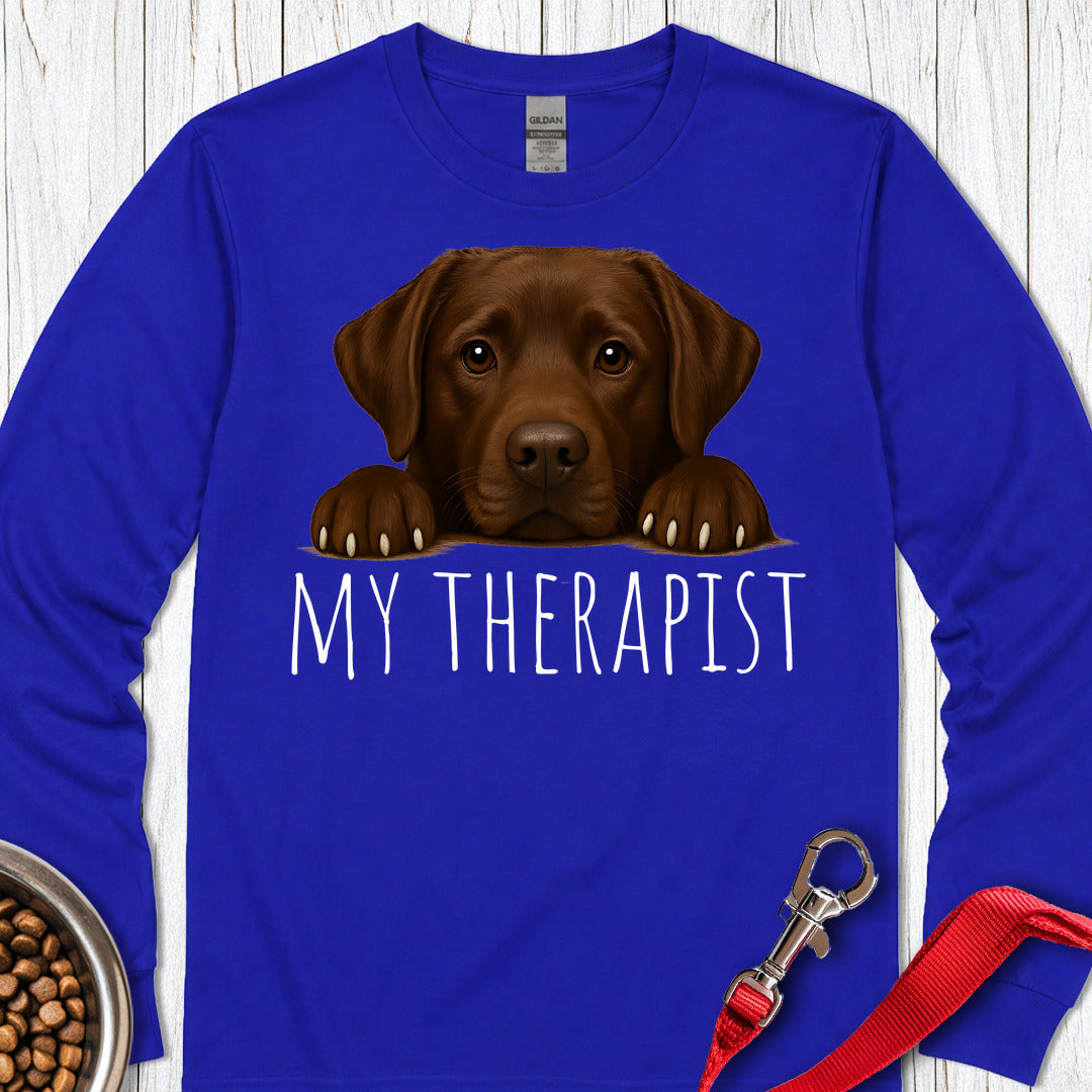 My Therapist Chocolate Lab Long Sleeve β Royal